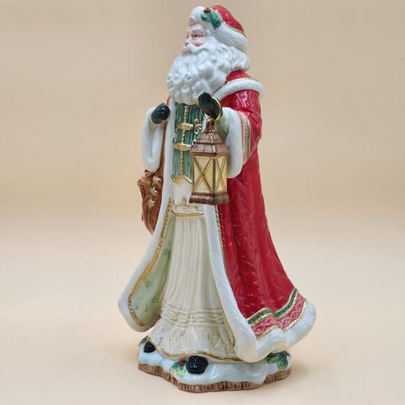 Fitz & Floyd Crimson Holiday Santa Studio 13" Figurine W/ Lantern Original Box - Picture 4 of 16